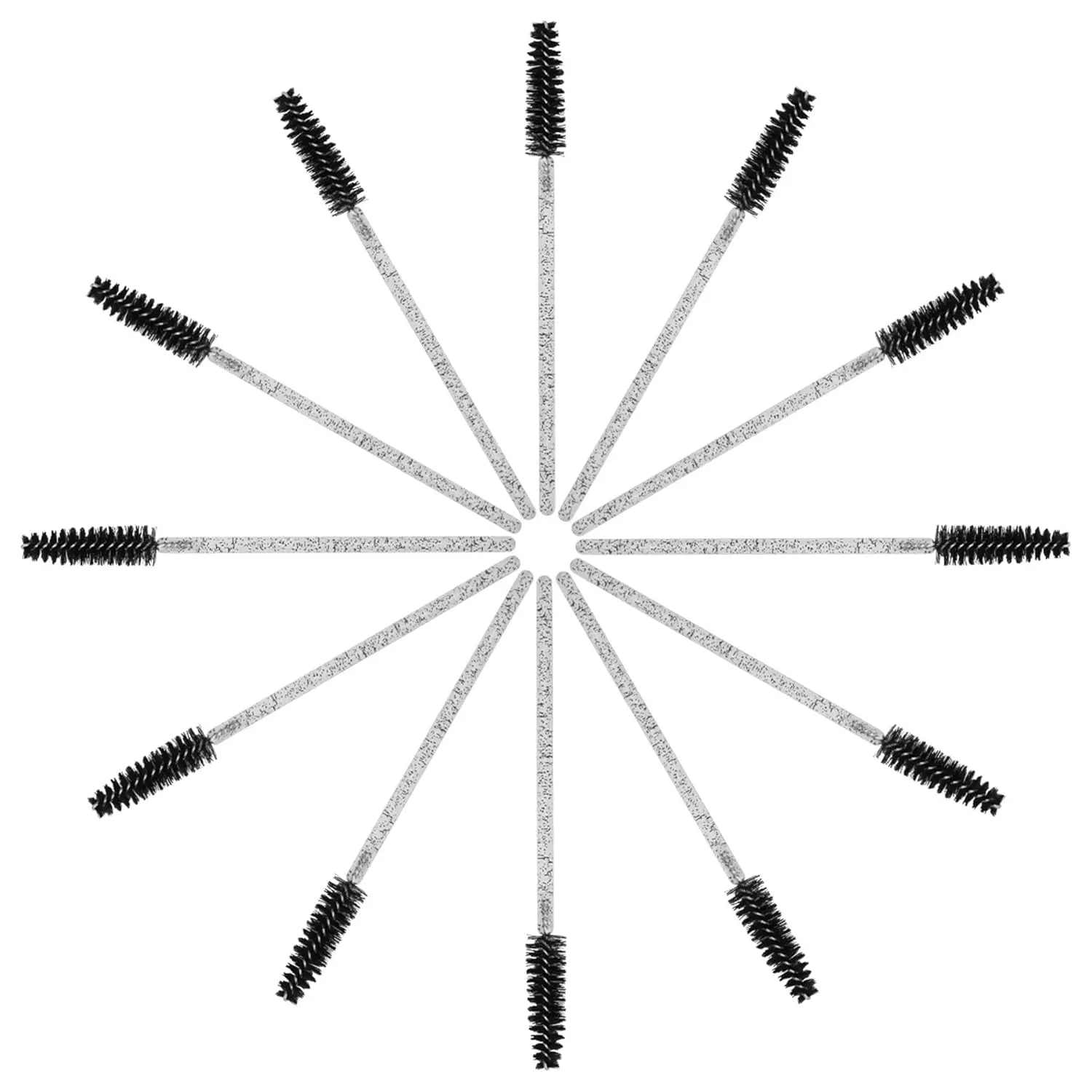 100PCS Disposable Eyelash Brush, Mascara Wands Makeup Brushes Applicators Kits for Eyelash Extensions and Eyebrow Brush with Container (Black)