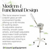 Basic Digital Ozone Facial Steamer, Facial Steamer for Esthetician, with Silent Timer, Digital Controls & Aromatherapy, Facial Steamer Professional Grade, with Stand, 20 Lbs