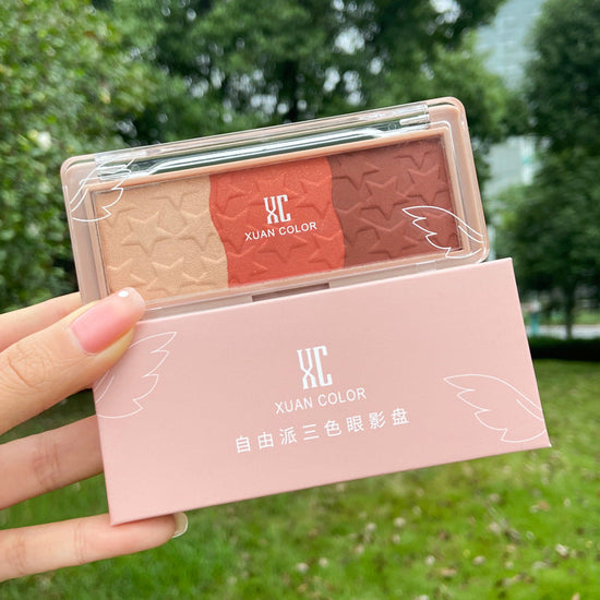 Three-Color Gradient Pearl Eye Shadow Glowing Skin Beauty Essentials