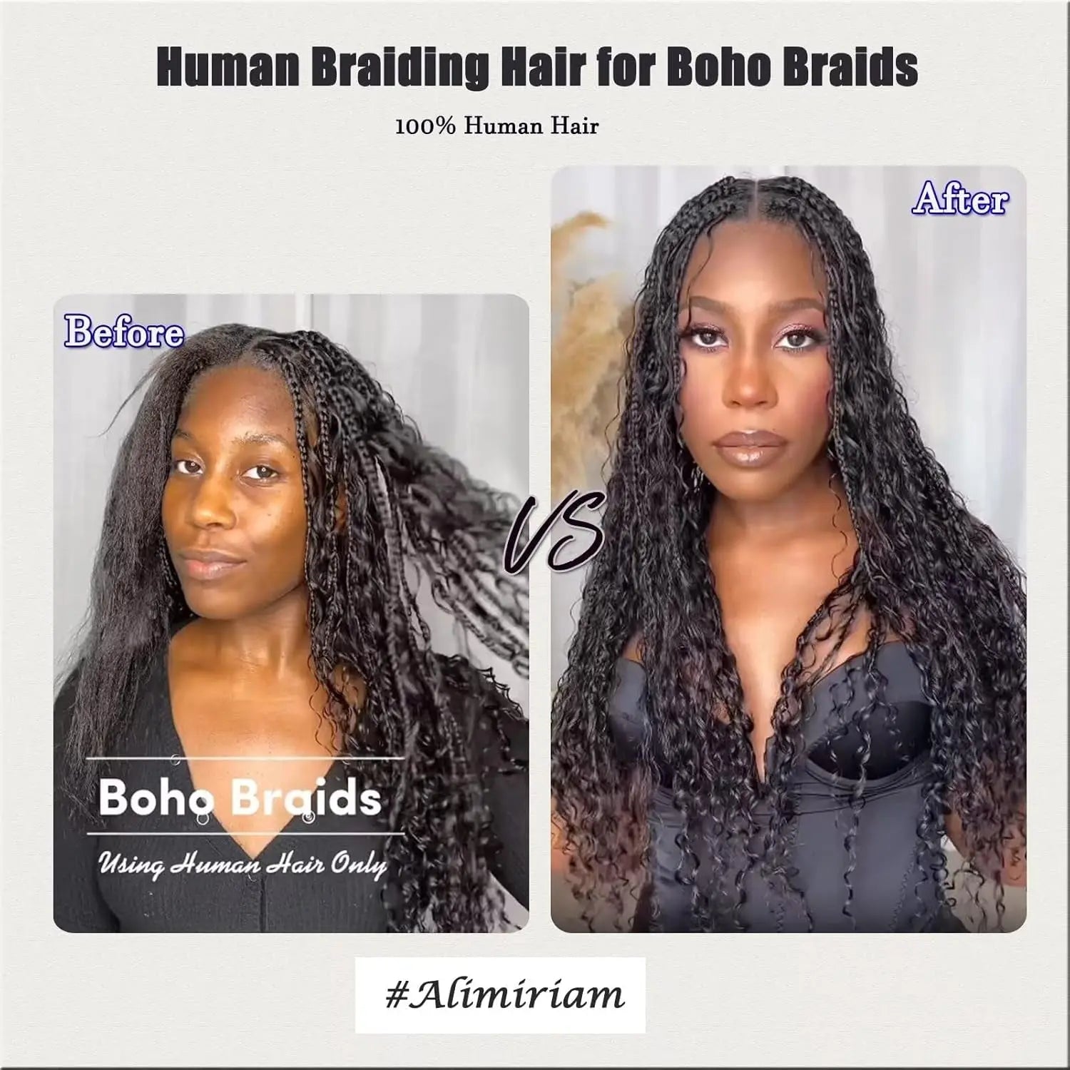 Human Braiding Hair 100G 24 Inch Bulk Deep Wave Human Hair for Braiding Boho Braids Human Hair for Bohemian Knotless Braids Micro Braiding Hair No Weft Human Hair Extensions Natural Black