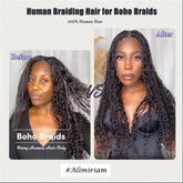 Human Braiding Hair 100G 24 Inch Bulk Deep Wave Human Hair for Braiding Boho Braids Human Hair for Bohemian Knotless Braids Micro Braiding Hair No Weft Human Hair Extensions Natural Black