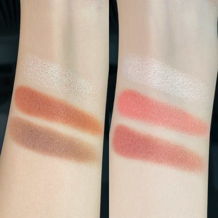 Three-Color Gradient Pearl Eye Shadow Glowing Skin Beauty Essentials