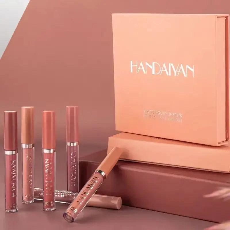 LuxeMatte™ by Handaiyan – 6-Piece Waterproof Matte Lipstick Set