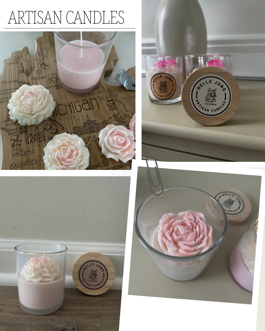 All Natural Hand-Poured Candles - Hello Juno featuring Glowing Beauty Skin Essentials