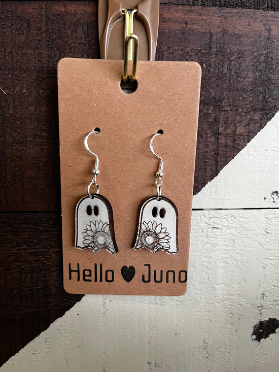 Hand Painted Earrings - Ghost