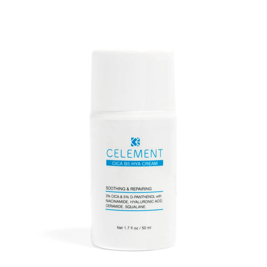 Celement Cica B5 Hya Cream bottle on a white background