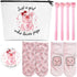 Pig Gifts for Pig Lovers, Travel Cosmetic Bags Portable Makeup Zipper Pouch, Cute Pig Socks, Pigs Writing Gel Ink Pen & Mini round Mirror, Christmas, Thanksgiving, Birthday Gifts for Girls Women