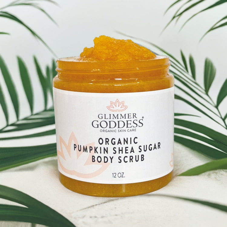 Organic Pumpkin Shea Sugar Body Scrub - fall, face, skin, trending DC-Glimmer Goddess®