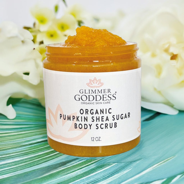 Organic Pumpkin Shea Sugar Body Scrub - fall, face, skin, trending DC-Glimmer Goddess®